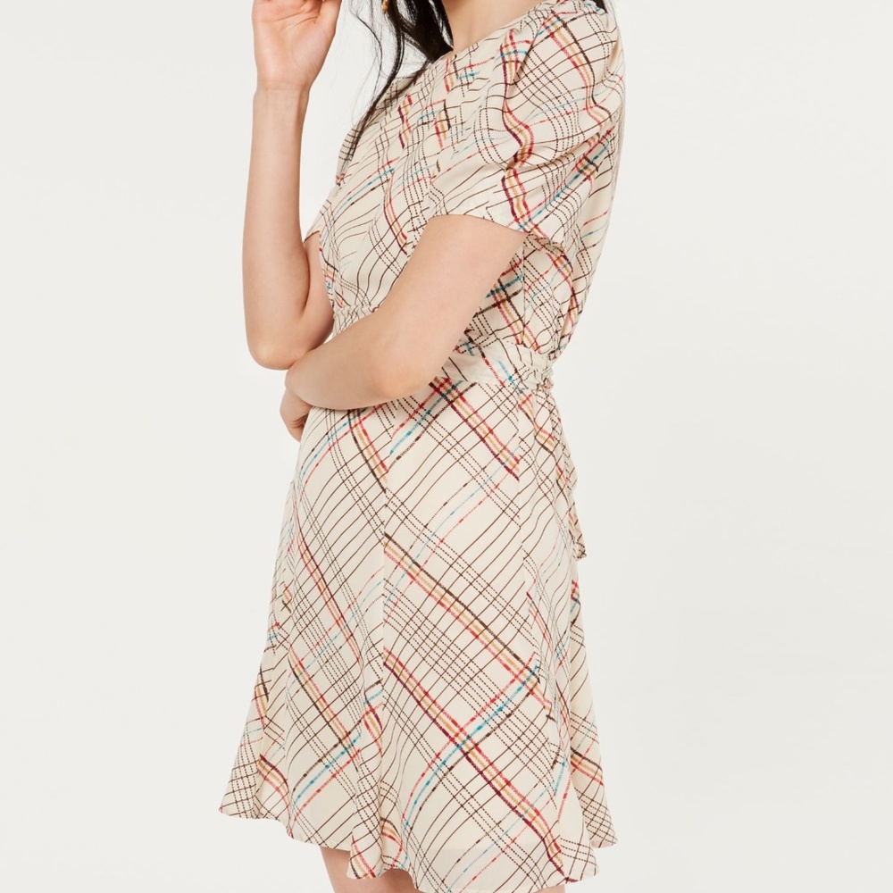 CITY STUDIO Womens Belted Short Sleeve Above The Knee Fit + Flare Dress
